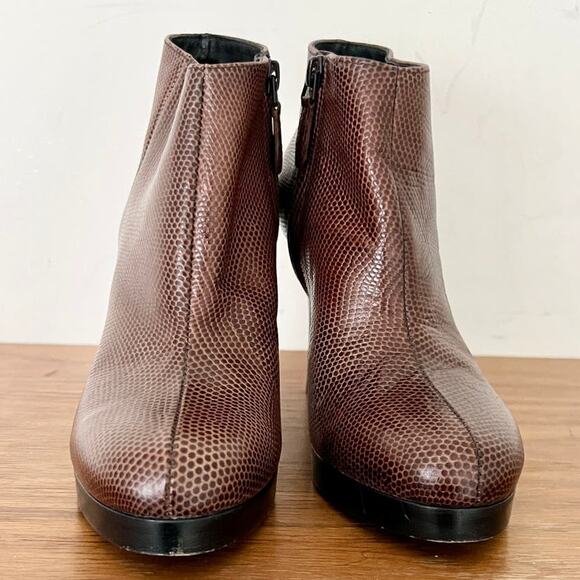 Balenciaga Embossed Leather Stilettos Ankle Boots Brown Women's Size 36.5 / 6 - Picture 7 of 11